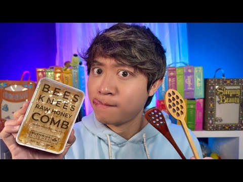 Eating Honey Comb and Honey Spoon 🍯 ASMR Satisfying Eating Sounds
