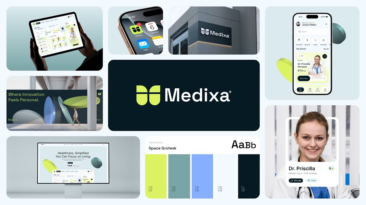 Medixa® — Healthcare Branding, UI/UX Design & Product Design Showreel