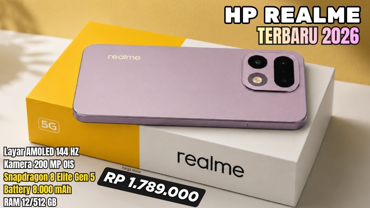 BARU SAJA DIRILIS‼️8000MAH, RAM 12/512GB - HP REALME TERBARU DAN TERBAIK AGUSTUS 2026