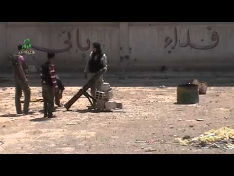 استهداف مواقع قوات النظام في مدينة دير الزور بأسلحة محلية الصنع من قبل كتيبة رايات الحق