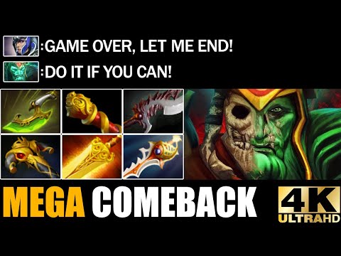 Imba First Strike Crit Divine Rapier Wraith King Comeback Mega Creeps 7.28 Dota 2 Pro Rank Gameplay