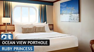 Ruby Princess | Ocean View Porthole Stateroom | Full Walkthrough Tour & Review | 4K