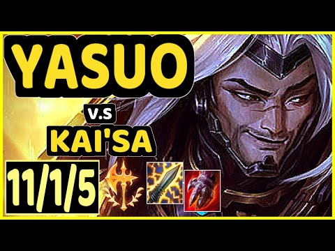 NIXERINO (YASUO) vs KAI'SA - QUADRAKILL 11/1/5 KDA BOTTOM ADC GAMEPLAY - EUW Ranked MASTER