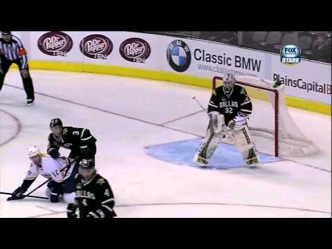 Mike Fisher vs Stephane Robidas fight Mar 12 1013 Nashville Predators vs Dallas Stars NHL Hockey