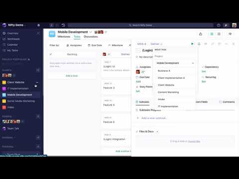 Nifty Tutorial Task Moving Options