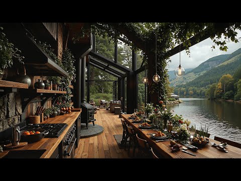 Forest Breakfast Jazz by the Lake - Calm Autumn Jazz & Nature Sound for Morning Focus and Relax