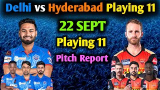 IPL 2021 - DC vs SRH confirmed Playing 11 | Head to Head | Pitch Report