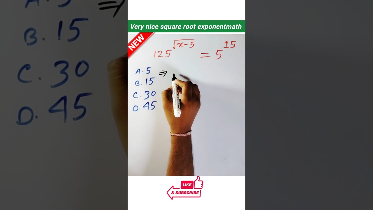Very nice square root exponent algebra math problem #shorts #maths #algebra #mathematics #exponents