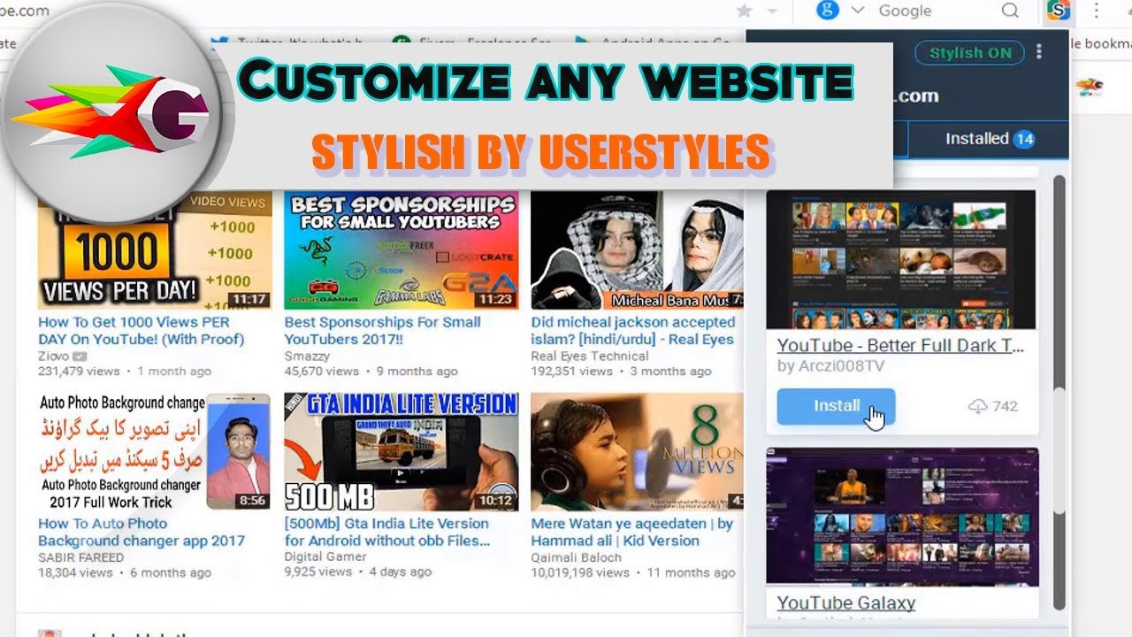 CUSTOMIZE any Website by Userstyles Custom Themes and Skins GIFT4YOU
