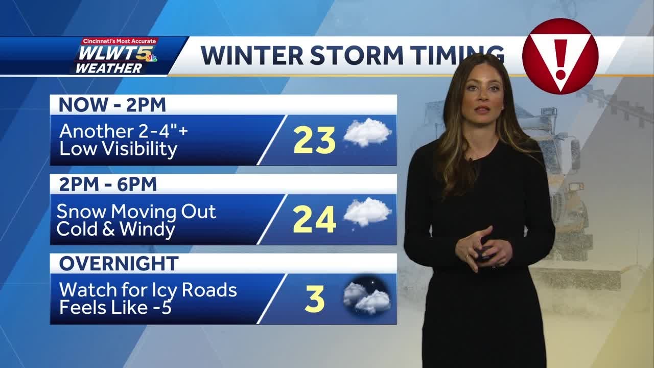 Snow accumulations continue as winter storm enters Day 2