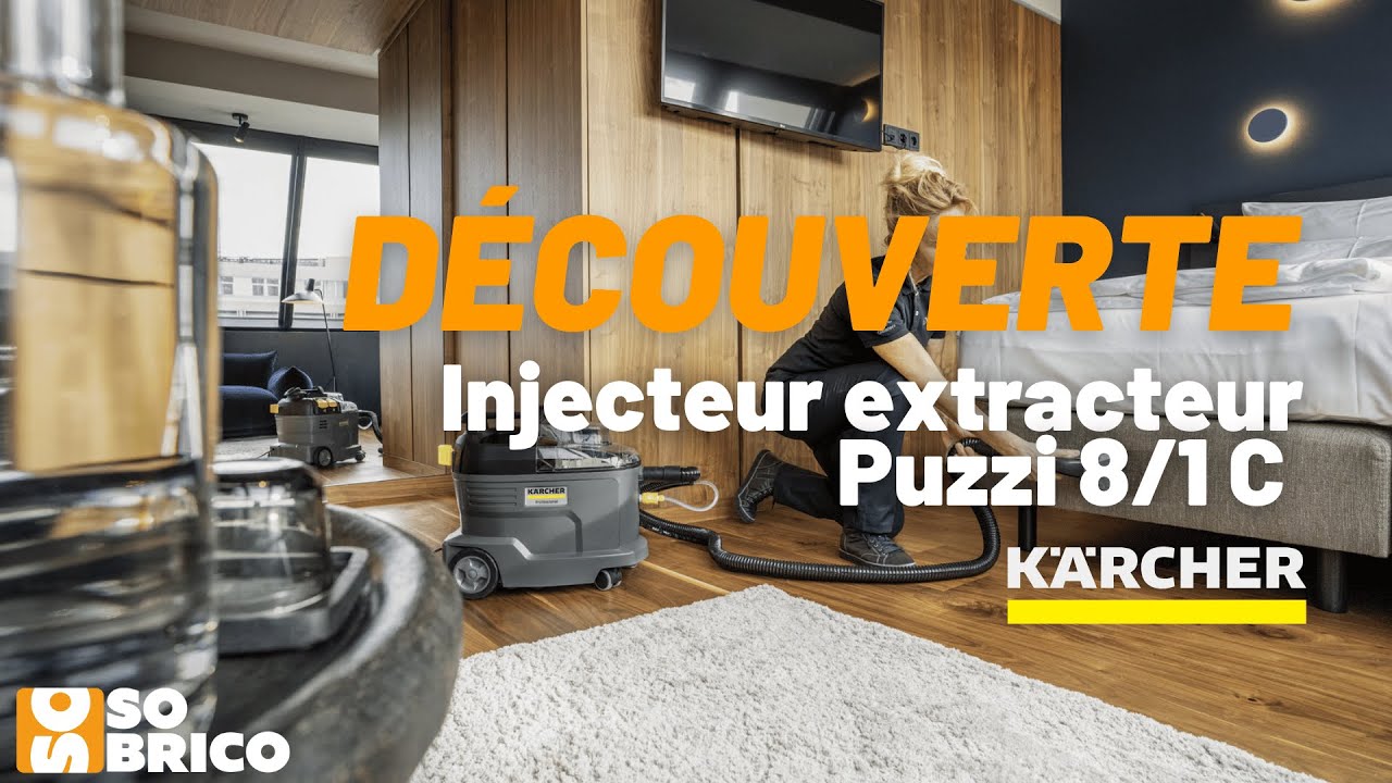 Shampouineuse Karcher Injecteur extracteur professionnel Puzzi 8/1, nettoyeur tapis, moquettes, textiles d'ameublement
