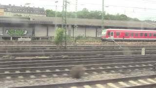 preview picture of video 'Mainz-Gustavsburg to Wiesbaden Hbf: Views from the S-Bahn S9, Germany - 8th August, 2014'