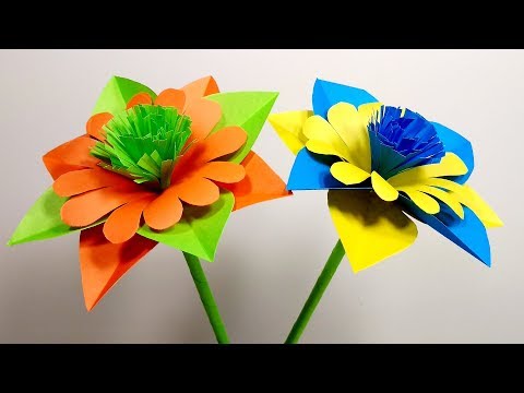 Easy way to Make Beautiful Paper Flowers | Paper Stick Flowers | Jarine's Crafty Creation Video