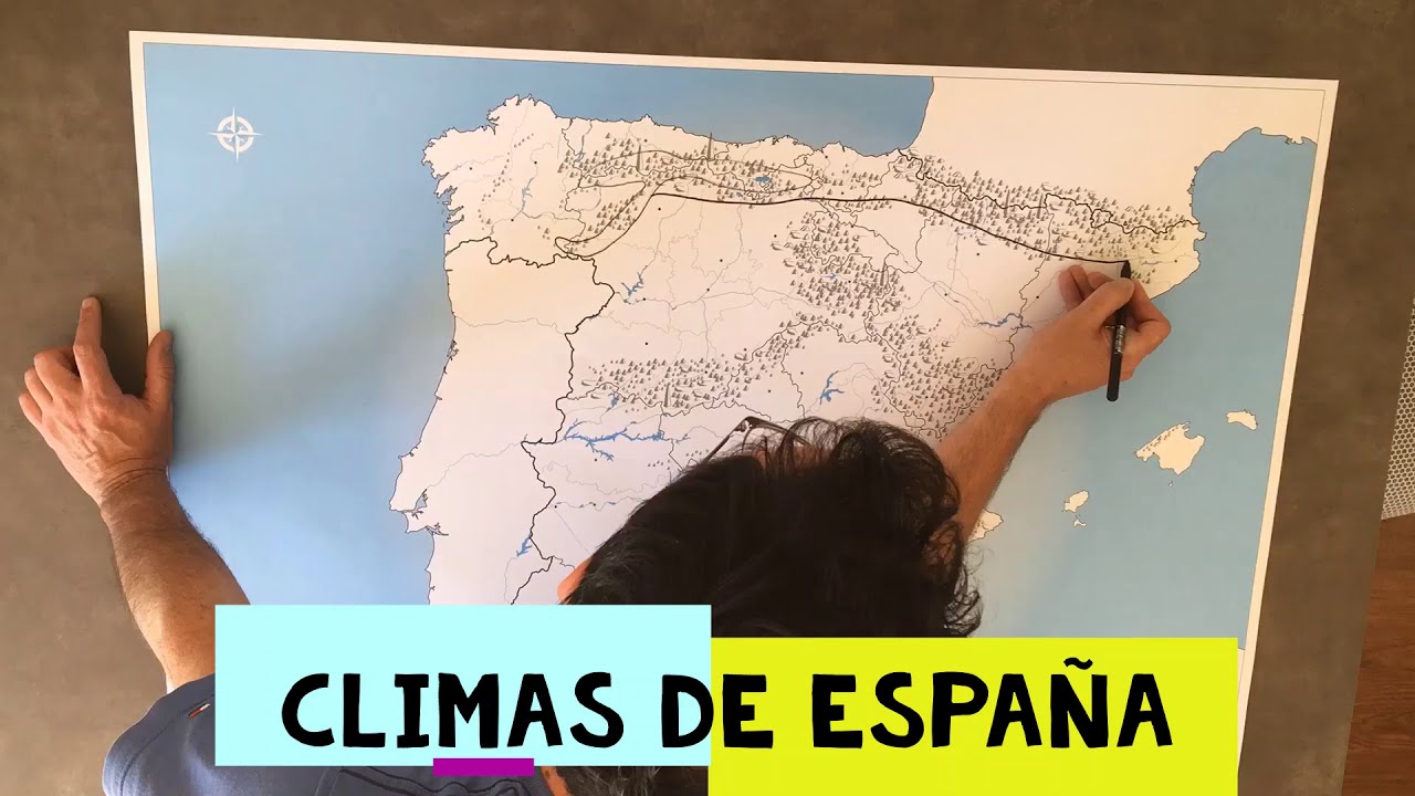 Climas de España con el mapa mudo de España de Pinta y Pinto