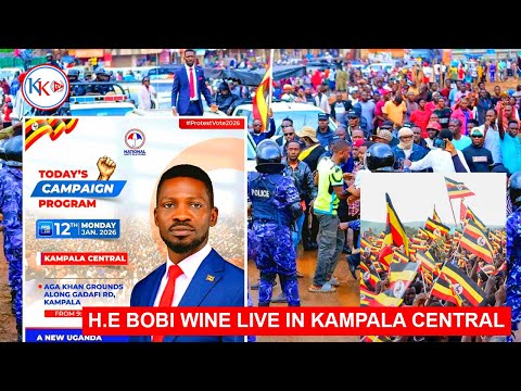 LIVE: Bobi Wine in Kampala Central | Heavy Deployment & Massive Crowds #bobiwine