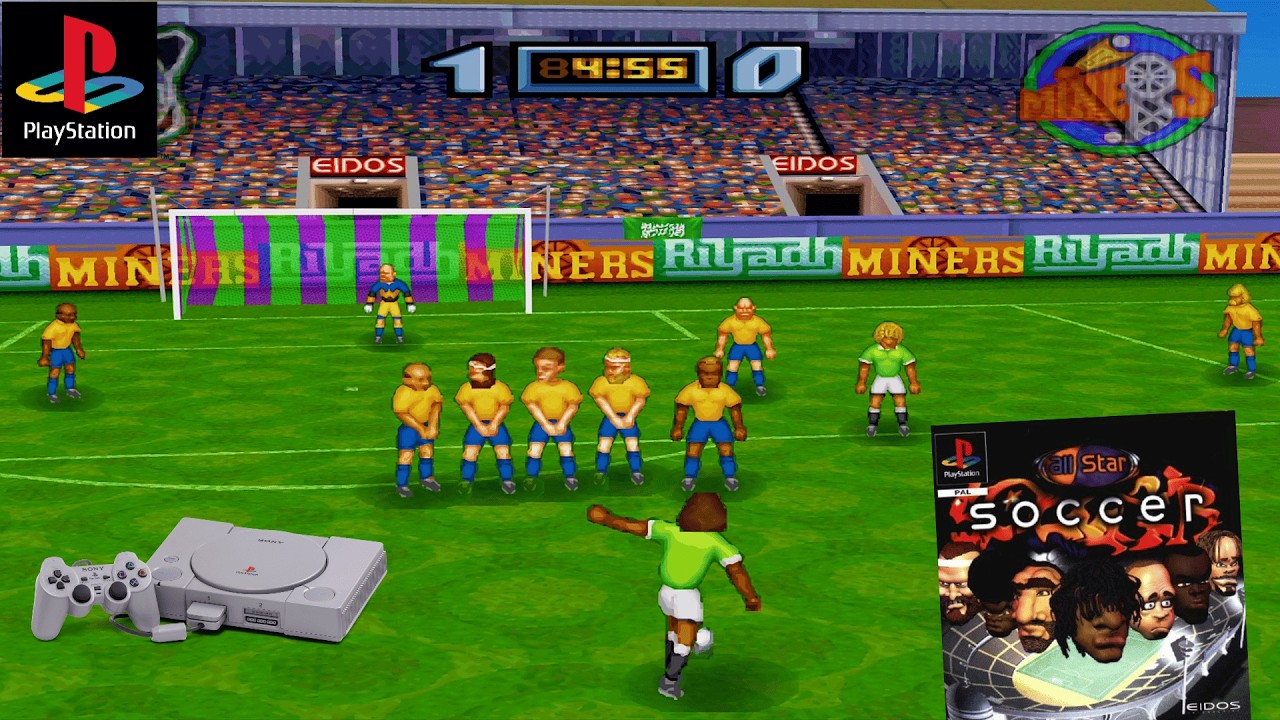 All Star Soccer (1997) Sony PlayStation (PS1) Gameplay in HD