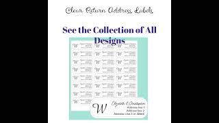 Clear return address labels with a monogram #zazzlemade