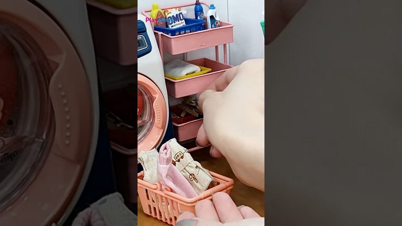 The tiniest laundry routine you’ve ever seen! 🧺✨ ASMR #shorts #viral #asmr