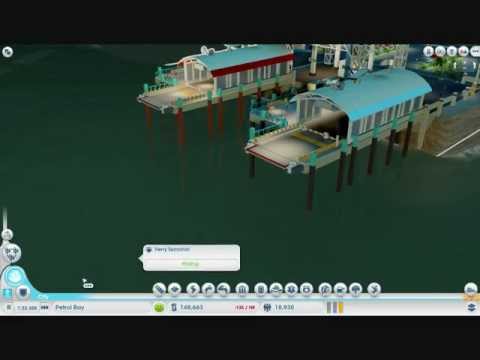 Simcity 2013 - People Walking off the Ferry Dock and Disappearing into Thin Air