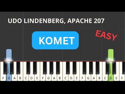 Komet  - Udo Lindenberg, Apache 207 ( EASY Piano Tutorial) (+ Noten)