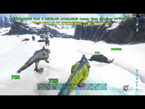 Ark Mutated Yutyrannus v.s Hundreds of wooly rhinos