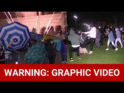 Fight breaks out at UCLA; Fireworks thrown at pro-Palestine tents