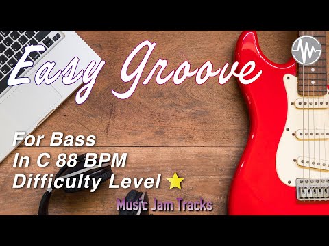 Easy Groove Jam for【Bass】C Major BPM88 | No Bass Backing Track