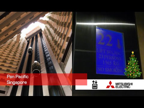 AMAZING Mitsubishi Internal Scenic Elevators at Pan Pacific Singapore