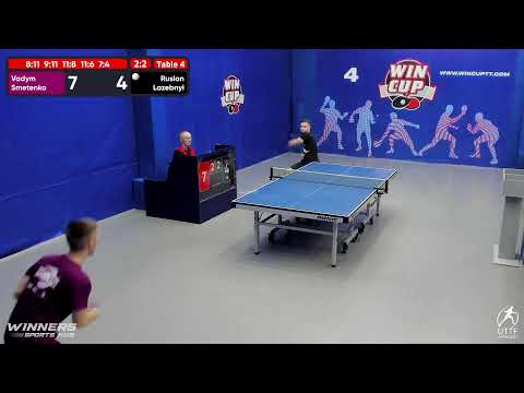 22:30 Сметенко Вадим (3:2) Лазебный Руслан  стол 4  ЮГ-5  30.07.22