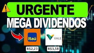MEGA DIVIDENDOS EM UMA TACADA SÓ DA  #vale  e #itau !