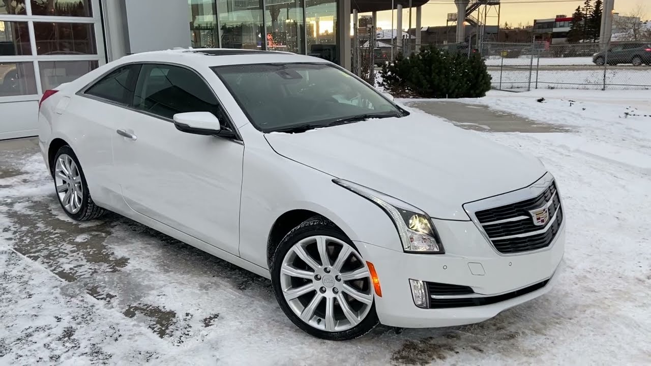 White 2018 Cadillac ATS Coupe Luxury AWD Review Calgary ...