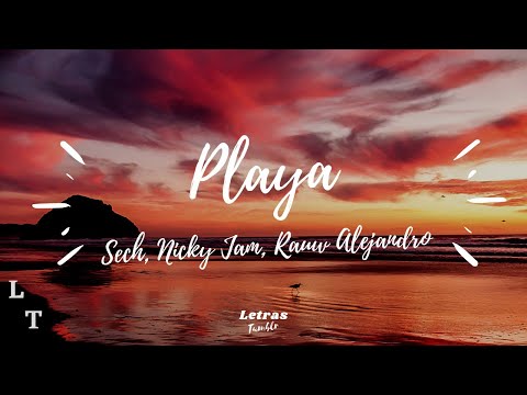 Sech, Nicky Jam, Rauw Alejandro - Playa | (Letra/Lyrics)