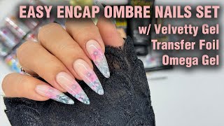 Ombre, Encap Transfer Foil New Full Nails Set