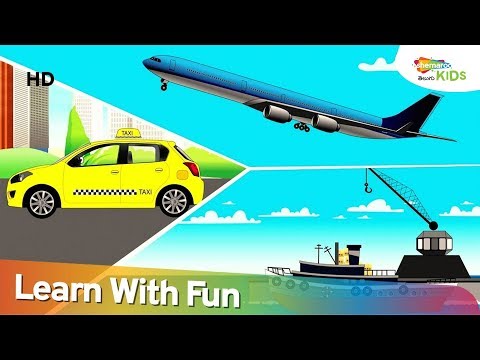Transportation vehicles for children - learn vehicles names & sounds