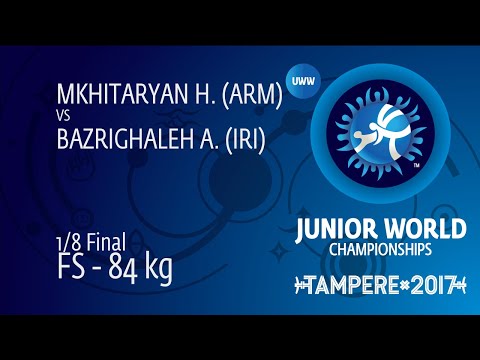 1/8 FS - 84 kg: A. BAZRIGHALEH (IRI) df. H. MKHITARYAN (ARM) by VSU, 11-0