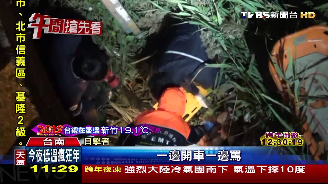 情侶吵架女子怒跳車 墜入3公尺水溝