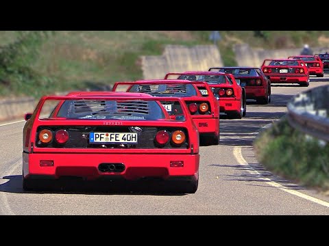 AMAZING 40x Ferrari F40 Gathering in Italy | Ferrari Legacy Tour 2023 | Accelerations, Revs & More!