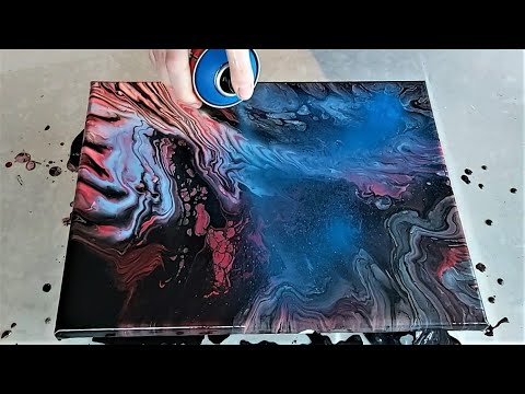 SPRAY PAINT! on TOP of WET Fluid Painting - GALACTIC Abstract