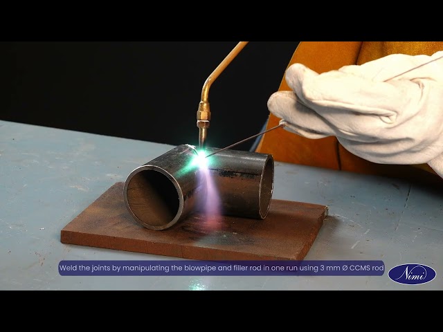 Pipe welding - Elbow Joint on MS pipe 50 mm and 3mm WT 1G OAW