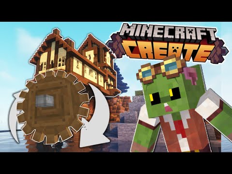 ZloyXP - I built my first house in CREATE mod and it blew my mind! -  Minecraft Create Mod! ep.1