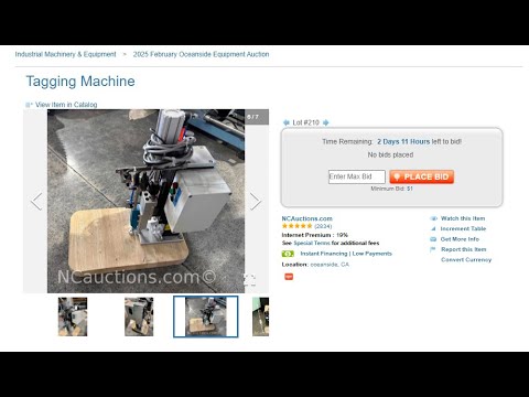 Auction for Working Tendrefs Tagging Machine TFS-201 Foot Switch NCauctions.com