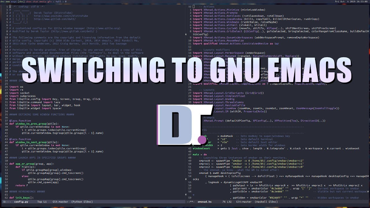 Switching to GNU Emacs