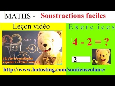 Soutien scolaire maternelle maths en ligne : Soustractions faciles