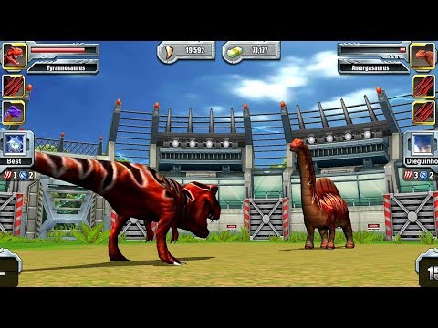 Jurassic Park Builder JURASSIC Tournament Android Gameplay - Tyrannosaurus Vs Amargasaurus