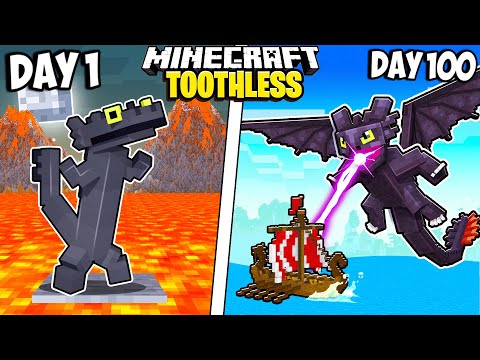 100 Days as Toothless in Minecraft... DID HE SURVIVE?!
