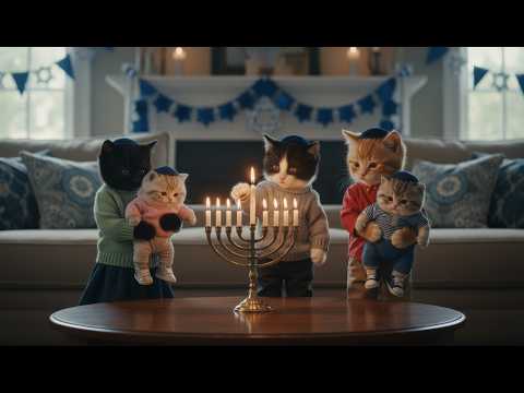 🕎✨Orange Cat Scully & Kitten Edgar Celebrate Hanukkah With Friends💙