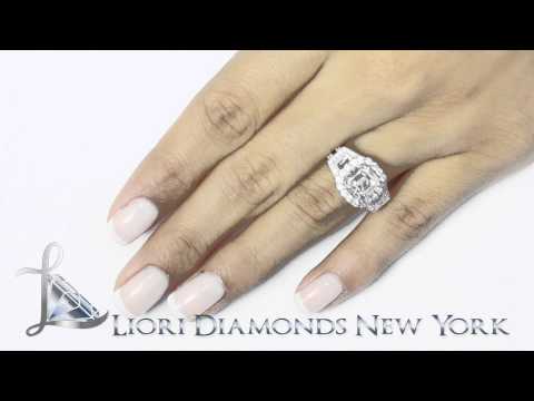 ER-1005 - 3.08 Carat G-VS1 Asscher Cut Natural Diamond Engagement Ring 14k Vintage Style
