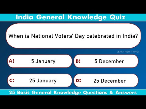 India GK Quiz | 25 Basic General Knowledge Questions & Answers | #India