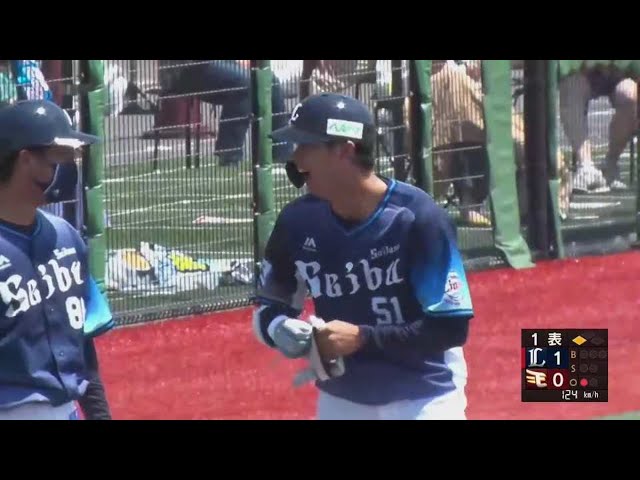 【ファーム】ライオンズ・西川愛也がライトへの先制のタイムリー3ベースヒットを放つ‼ 2022年5月18日  東北楽天ゴールデンイーグルス 対 埼玉西武ライオンズ