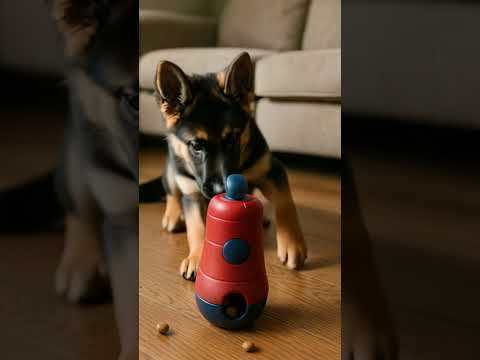 Treat Puzzle Struggle! German Shepherd Puppy's Brain Workout! 🧠 Food Motivation! #germanshepherd